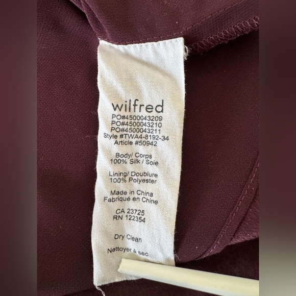 Aritzia Wilfred 100%Silk Sabrine Faux-Wrap Mini Sleeveless Tassel Elegant Dress - Picture 9 of 10